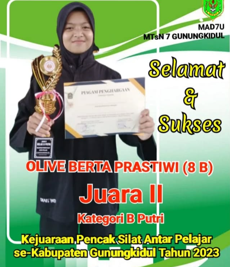 Juara 1 Pencak Silat Antar Pelajar se-Kabupaten Gunungkidul 2023