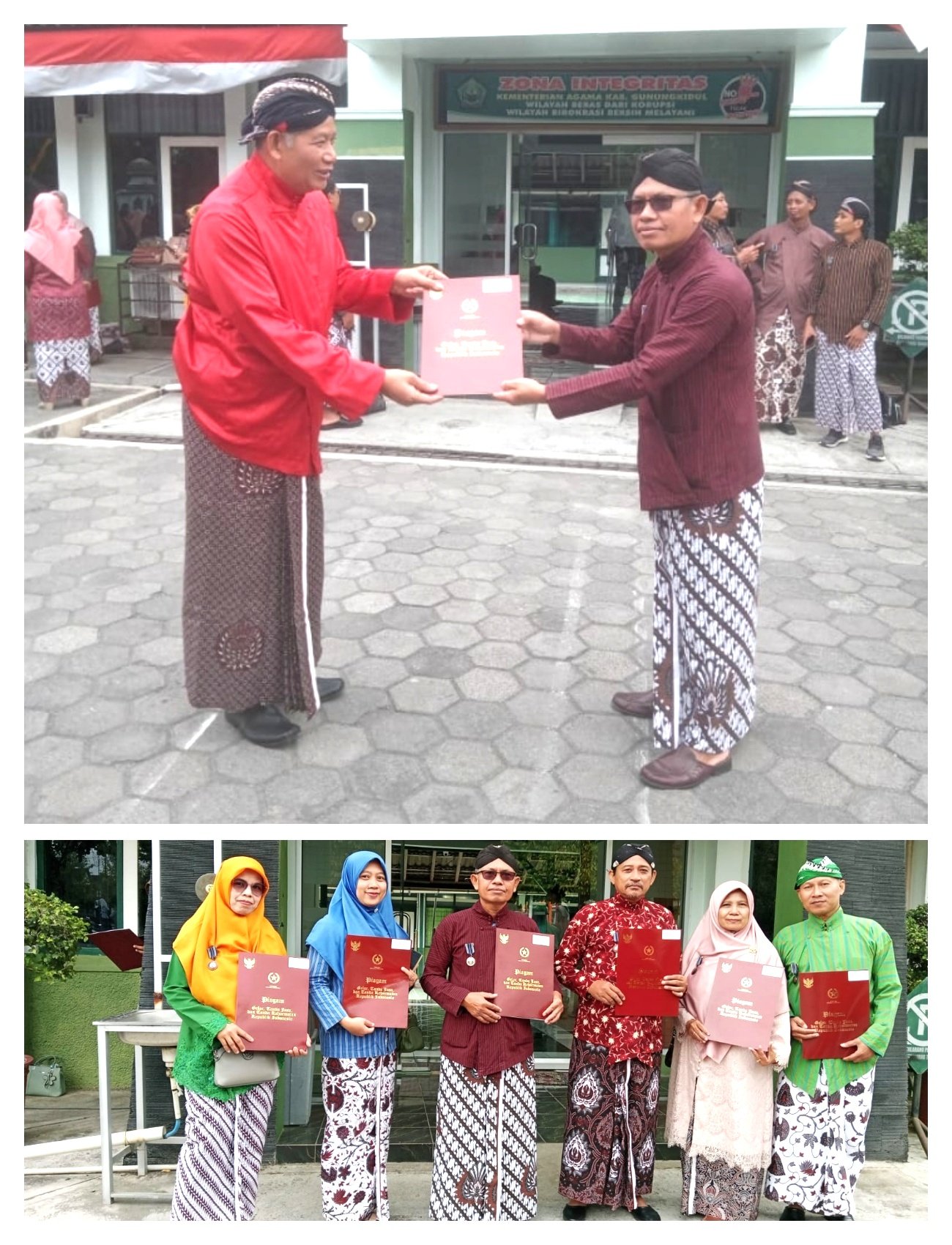 Enam Pegawai MTsN 7 Gunungkidul Terima Penghargaan di HUT ke 78 RI